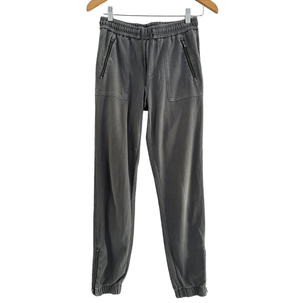 Athleta Trek Jogger Pants Womens Size 0 Vintage Black Stretch Zipper‎ Ankle